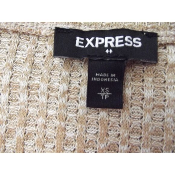 Express Waffle Shirt Womens Size XS Brown Variegated knit thermal top - Picture 3 of 10